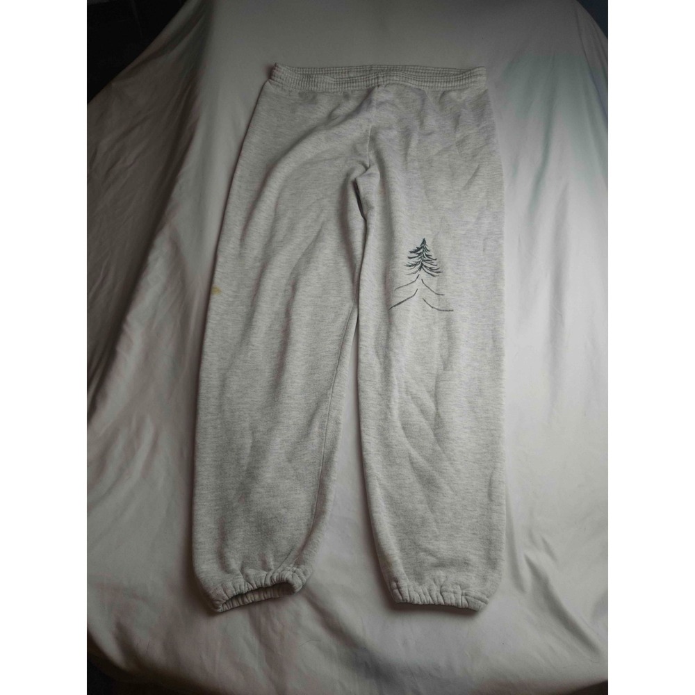 Jerzees Sweatpants Mens Size Large Gray Joggers Drawstring Athleisure Outdoor